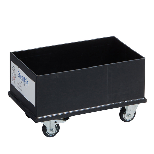Auffangwanne Kunststoff, schwarz, 2 Lenkrollen arretierbar / 2 Bockrollen, max. 50 kg, 40 Liter, 58 × 35 × 32 cm - Webstar - Hygiene- und Verbrauchsartikel - Medizin- und Pflegeprodukte - Kiosk- und Shopartikel - Fun Food Service - Schweiz - Articles d’hygiène et consommables - Produits médicaux et de soins - Produits de kiosque et de magasin - Fun Food Service - Suisse