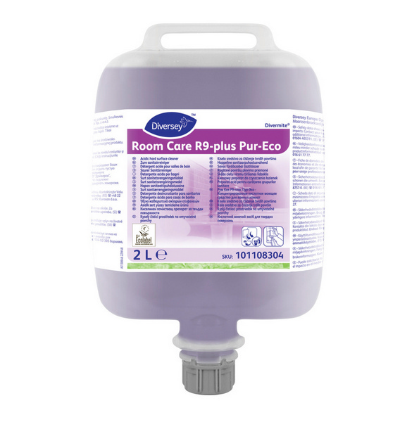 RoomCare R9-plus Pur-Eco Sanitärreiniger parfümiert, rot, flüssig, pH: <2, biologisch abbbaubar zur täglichen Reinigung des Sanitärbereichs, entfernt selbst hartnäckige Verschmutzungen 2 Liter, über Dosiergerät - Webstar - Hygiene- und Verbrauchsartikel - Medizin- und Pflegeprodukte - Articles d’hygiène et consommables - Produits médicaux et de soins