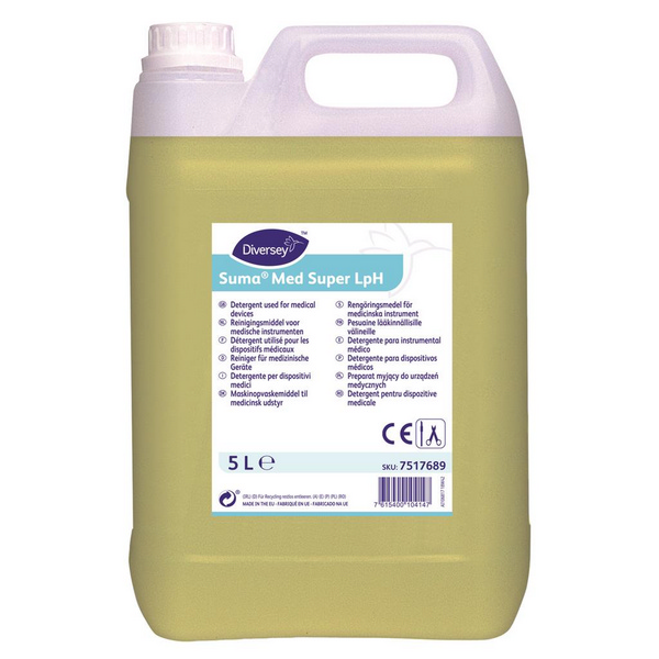 Suma Med Super LpH Reiniger für medizinische Geräte gelb, flüssig, pH: 12, 5 Liter, Konzentrat - Webstar - Hygiene- und Verbrauchsartikel - Medizin- und Pflegeprodukte - Kiosk- und Shopartikel - Fun Food Service - Schweiz - Articles d’hygiène et consommables - Produits médicaux et de soins - Produits de kiosque et de magasin - Fun Food Service - Suisse