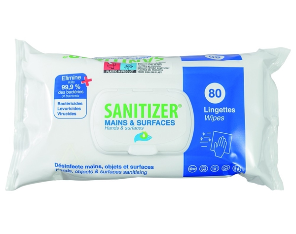Desinfektionstücher Sanitizer für Oberflächen, 80 Stück - Webstar - Hygiene- und Verbrauchsartikel - Medizin- und Pflegeprodukte - Kiosk- und Shopartikel - Fun Food Service - Schweiz - Articles d’hygiène et consommables - Produits médicaux et de soins - Produits de kiosque et de magasin - Fun Food Service - Suisse