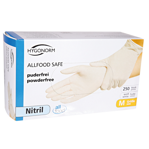 Handschuhe Nitril L Allfood Safe weiss puderfrei 24 cm