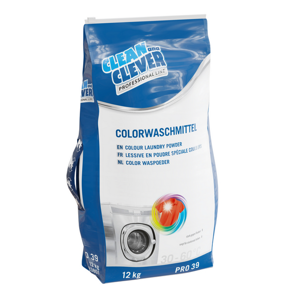 CLEAN and CLEVER Colorwaschmittel PRO 39 weiss, pulverförmig, phosphatfrei, pH: n/a, 12 kg - Webstar - Hygiene- und Verbrauchsartikel - Medizin- und Pflegeprodukte - Kiosk- und Shopartikel - Fun Food Service - Schweiz - Articles d’hygiène et consommables - Produits médicaux et de soins - Produits de kiosque et de magasin - Fun Food Service - Suisse