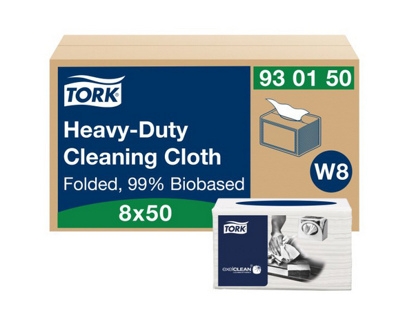 Tork Premium extra starke Reinigungstücher 99% biobasiert - Einzeltücher Small Pack – W8 System