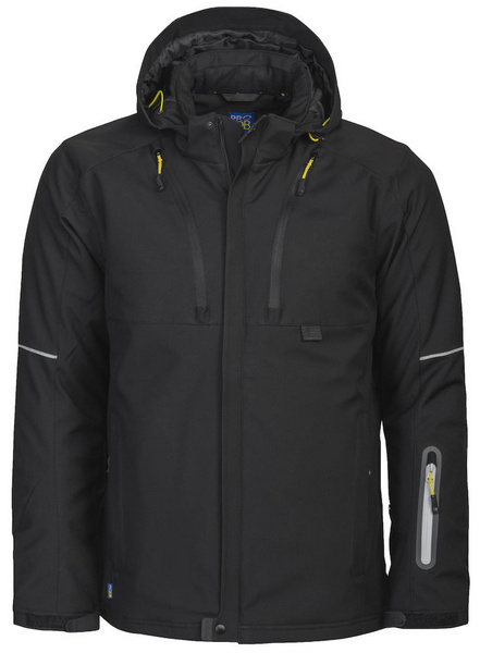 Projob Softshell / Kapuzze 3-Lagig Gefüttert Schwarz