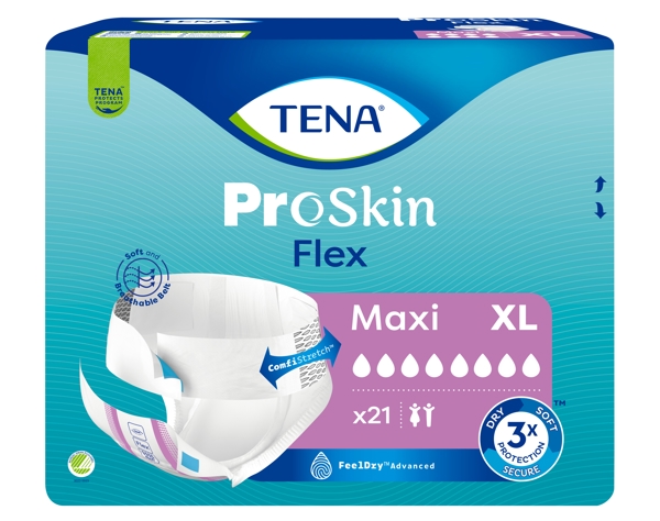 TENA Flex Maxi X-Large Vorlage mit Hüftbund, 100% atmungsaktiv, FeelDry für ein absolut trockenes Gefühl, violett, Hüfte 105 - 153 cm, - Webstar - Hygiene- und Verbrauchsartikel - Medizin- und Pflegeprodukte - Kiosk- und Shopartikel - Fun Food Service - Schweiz - Articles d’hygiène et consommables - Produits médicaux et de soins - Produits de kiosque et de magasin - Fun Food Service - Suisse