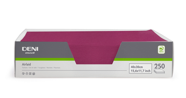 Deni meet Tischset Airlaid, 30 × 40 cm, ortensia - Webstar - Hygiene- und Verbrauchsartikel - Medizin- und Pflegeprodukte - Kiosk- und Shopartikel - Fun Food Service - Schweiz - Articles d’hygiène et consommables - Produits médicaux et de soins - Produits de kiosque et de magasin - Fun Food Service - Suisse