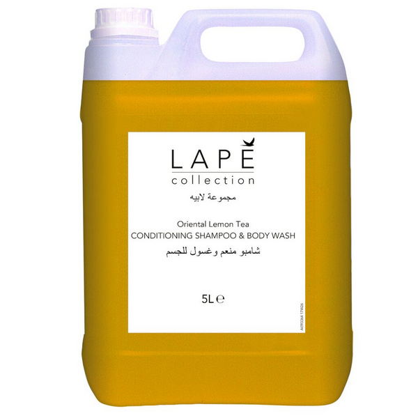 LAPE Collection Oriental Lemon Tea Duschgel & Shampoo orientalischem Zitronenteeduft, gelb, flüssig, pH: 5 (Pur), 5 Liter - Webstar - Hygiene- und Verbrauchsartikel - Medizin- und Pflegeprodukte - Kiosk- und Shopartikel - Fun Food Service - Schweiz - Articles d’hygiène et consommables - Produits médicaux et de soins - Produits de kiosque et de magasin - Fun Food Service - Suisse