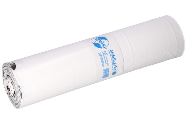 Kehrichtsäcke ohne Verschlussband 120 Liter, LD-PE, weiss, 700 x 1100 mm, 0.06mm, Rolle à 25 Säcke - Webstar - Hygiene- und Verbrauchsartikel - Medizin- und Pflegeprodukte - Kiosk- und Shopartikel - Fun Food Service - Schweiz - Articles d’hygiène et consommables - Produits médicaux et de soins - Produits de kiosque et de magasin - Fun Food Service - Suisse
