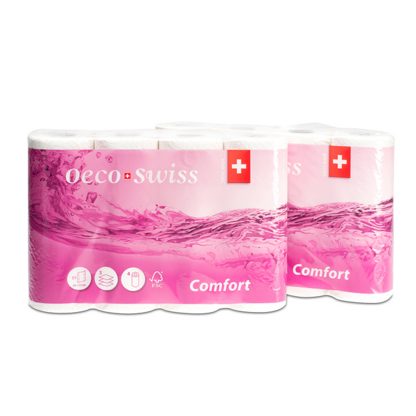 Oeco Swiss Comfort Haushaltrollen Zellstoff, 3-lagig, Rolle à 51 Blatt, 26 × 23 cm, hochweiss - Webstar - Hygiene- und Verbrauchsartikel - Medizin- und Pflegeprodukte - Kiosk- und Shopartikel - Fun Food Service - Schweiz - Articles d’hygiène et consommables - Produits médicaux et de soins - Produits de kiosque et de magasin - Fun Food Service - Suisse