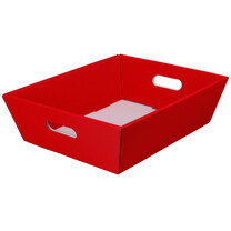 Präsentkorb gross offene FB-Welle, modern rot, mit Griffloch, 35 x 25.4 x 12 cm - Webstar - Hygiene- und Verbrauchsartikel - Medizin- und Pflegeprodukte - Kiosk- und Shopartikel - Fun Food Service - Schweiz - Articles d’hygiène et consommables - Produits médicaux et de soins - Produits de kiosque et de magasin - Fun Food Service - Suisse