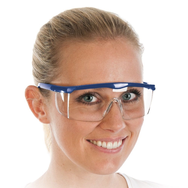 Schutzbrille "Fit" Polycarbonat Gläser blau Bügel verstellbar EN 166 - Webstar - Hygiene- und Verbrauchsartikel - Medizin- und Pflegeprodukte - Articles d’hygiène et consommables - Produits médicaux et de soins