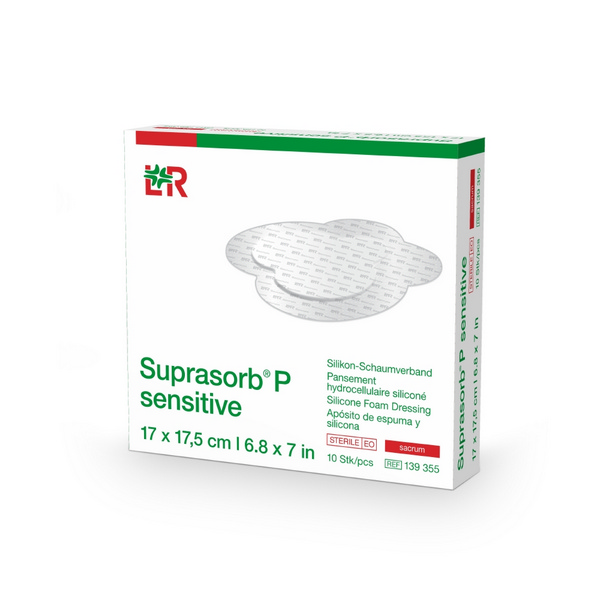 Suprasorb P sensitive PU-Schaumverband, border, steril, sacrum, 17 × 17,5 cm - Webstar - Hygiene- und Verbrauchsartikel - Medizin- und Pflegeprodukte - Kiosk- und Shopartikel - Fun Food Service - Schweiz - Articles d’hygiène et consommables - Produits médicaux et de soins - Produits de kiosque et de magasin - Fun Food Service - Suisse