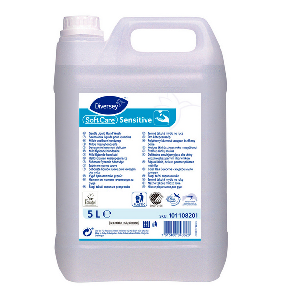 Soft Care Sensitive Milde Flüssighandseife ohne Duft- und Farbstoffe, farblos, pH: 5, 5 Liter, gebrauchsfertig - Webstar - Hygiene- und Verbrauchsartikel - Medizin- und Pflegeprodukte - Kiosk- und Shopartikel - Fun Food Service - Schweiz - Articles d’hygiène et consommables - Produits médicaux et de soins - Produits de kiosque et de magasin - Fun Food Service - Suisse