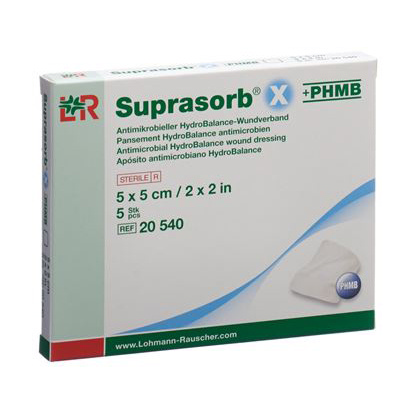 Suprasorb X+PHMB Antimikrobieller HydroBalance-Wundverband, steril, 5 cm × 5 cm - Webstar - Hygiene- und Verbrauchsartikel - Medizin- und Pflegeprodukte - Kiosk- und Shopartikel - Fun Food Service - Schweiz - Articles d’hygiène et consommables - Produits médicaux et de soins - Produits de kiosque et de magasin - Fun Food Service - Suisse