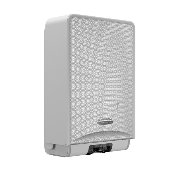 Kimberly-Clark Professional ICON automatischer Handseifen-und Desinfektionsmittelspender H: 297, B: 190, T: 101 mm, graues Gehäuse mit silberner Blende im Mosaikdesign - Webstar - Hygiene- und Verbrauchsartikel - Medizin- und Pflegeprodukte - Kiosk- und Shopartikel - Fun Food Service - Schweiz - Articles d’hygiène et consommables - Produits médicaux et de soins - Produits de kiosque et de magasin - Fun Food Service - Suisse