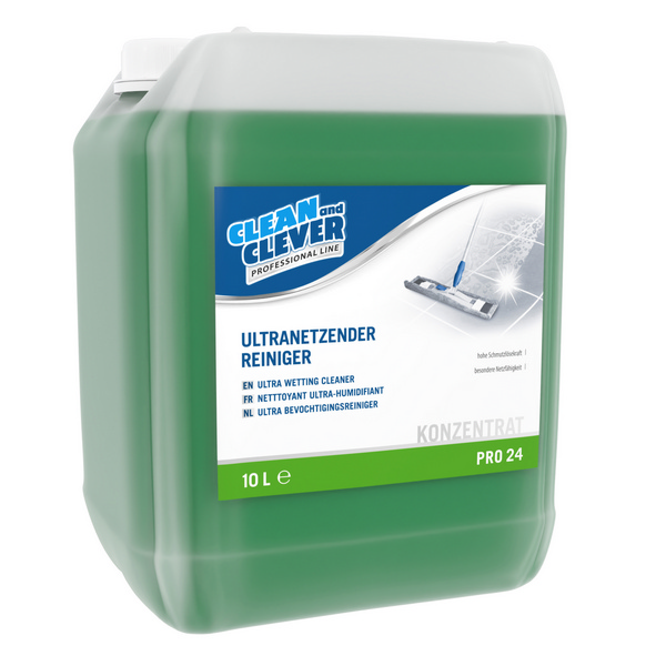 CLEAN and CLEVER ultranetzender Reiniger PRO 24 flüssig, grün, chrakteristischer Geruch, pH: 10, 10 Liter - Webstar - Hygiene- und Verbrauchsartikel - Medizin- und Pflegeprodukte - Kiosk- und Shopartikel - Fun Food Service - Schweiz - Articles d’hygiène et consommables - Produits médicaux et de soins - Produits de kiosque et de magasin - Fun Food Service - Suisse