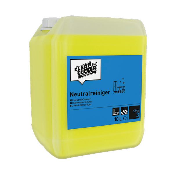 CLEAN and CLEVER Neutralreiniger SMA 3 flüssig, gelb, frischer Geruch, pH: 7, 10 Liter - Webstar - Hygiene- und Verbrauchsartikel - Medizin- und Pflegeprodukte - Kiosk- und Shopartikel - Fun Food Service - Schweiz - Articles d’hygiène et consommables - Produits médicaux et de soins - Produits de kiosque et de magasin - Fun Food Service - Suisse