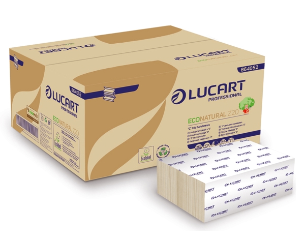 Lucart EcoNatural Z 20 Handtuch Z-Falzung, Recycling, 2-lagig, havanna, 20 × 24 cm, Tiefe gefaltet 8 cm, 200 Blatt - Webstar - Hygiene- und Verbrauchsartikel - Medizin- und Pflegeprodukte - Kiosk- und Shopartikel - Fun Food Service - Schweiz - Articles d’hygiène et consommables - Produits médicaux et de soins - Produits de kiosque et de magasin - Fun Food Service - Suisse