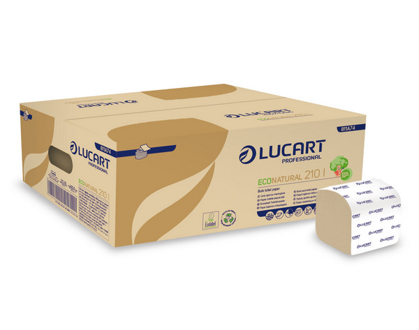Lucart EcoNatural 210 I Toilettenpapier Einzelblatt Recycling, 2-lagig, 40 × 210 Blatt, 10 × 21 cm, havanna - Webstar - Hygiene- und Verbrauchsartikel - Medizin- und Pflegeprodukte - Kiosk- und Shopartikel - Fun Food Service - Schweiz - Articles d’hygiène et consommables - Produits médicaux et de soins - Produits de kiosque et de magasin - Fun Food Service - Suisse