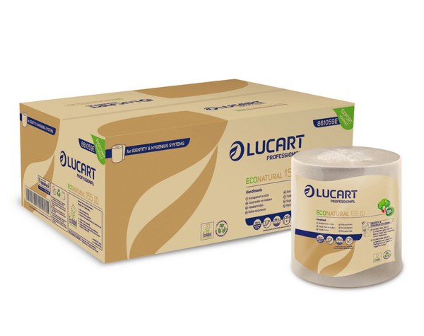 Lucart EcoNatural 155 ID Handtuchrolle Recycling, 2-lagig, havanna, 19 cm × 155 lfm, Rolle à 585 Blatt - Webstar - Hygiene- und Verbrauchsartikel - Medizin- und Pflegeprodukte - Kiosk- und Shopartikel - Fun Food Service - Schweiz - Articles d’hygiène et consommables - Produits médicaux et de soins - Produits de kiosque et de magasin - Fun Food Service - Suisse