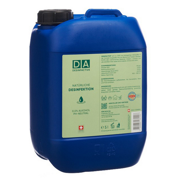 DESINFACTIVE PURE, Desinfektionsmittel pH Neutral, flüssig, alholfrei, vegan, biologisch abbaubar, Kanister, 5 Liter - Webstar - Hygiene- und Verbrauchsartikel - Medizin- und Pflegeprodukte - Kiosk- und Shopartikel - Fun Food Service - Schweiz - Articles d’hygiène et consommables - Produits médicaux et de soins - Produits de kiosque et de magasin - Fun Food Service - Suisse