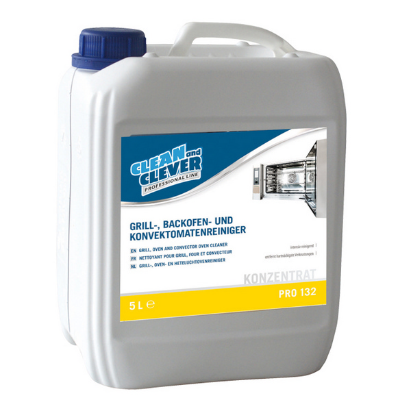 CLEAN and CLEVER Grill- und Backofenreiniger PRO 132 gelb / braun, flüssig, pH: > 13.5, 5 Liter, gebrauchsfertig - Webstar - Hygiene- und Verbrauchsartikel - Medizin- und Pflegeprodukte - Kiosk- und Shopartikel - Fun Food Service - Schweiz - Articles d’hygiène et consommables - Produits médicaux et de soins - Produits de kiosque et de magasin - Fun Food Service - Suisse