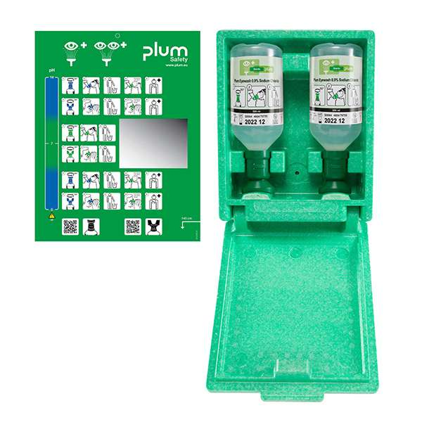 Plum Augenspülstation in Wandbox, 23x11x28cm 2 x 500ml - Webstar - Hygiene- und Verbrauchsartikel - Medizin- und Pflegeprodukte - Kiosk- und Shopartikel - Fun Food Service - Schweiz - Articles d’hygiène et consommables - Produits médicaux et de soins - Produits de kiosque et de magasin - Fun Food Service - Suisse