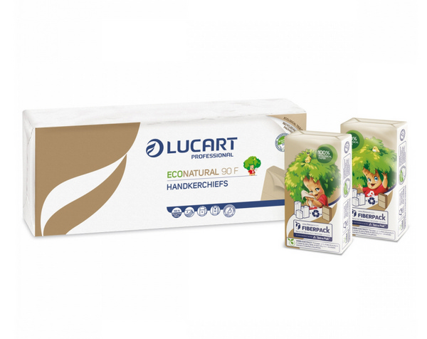 Lucart EcoNatural 90 F Taschentücher in Papierverpackung - Zero Plastic