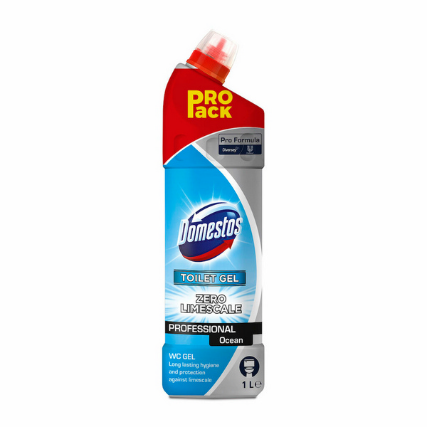 Domestos Professional WC-Entkalker parfümiert, blau, flüssig, pH: 2, 1 Liter, gebrauchsfertig - Webstar - Hygiene- und Verbrauchsartikel - Medizin- und Pflegeprodukte - Kiosk- und Shopartikel - Fun Food Service - Schweiz - Articles d’hygiène et consommables - Produits médicaux et de soins - Produits de kiosque et de magasin - Fun Food Service - Suisse