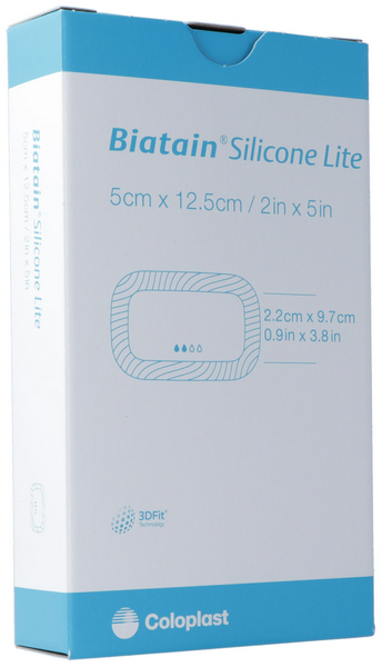 Biatain Silicone Lite Schaumverband, 5 x 12.5 cm - Webstar - Hygiene- und Verbrauchsartikel - Medizin- und Pflegeprodukte - Kiosk- und Shopartikel - Fun Food Service - Schweiz - Articles d’hygiène et consommables - Produits médicaux et de soins - Produits de kiosque et de magasin - Fun Food Service - Suisse