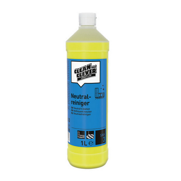 CLEAN und CLEVER Neutralreiniger SMA 3 flüssig, gelb, frischer Geruch, pH: 7, 12 x 1 Liter clean-und-clever-neutralreiniger-sma-3-flussig-gelb-frischer-geruch-ph-7-12-x-1-liter-50-421580 - Webstar - Hygiene- und Verbrauchsartikel - Medizin- und Pflegeprodukte - Kiosk- und Shopartikel - Fun Food Service - Schweiz - Articles d’hygiène et consommables - Produits médicaux et de soins - Produits de kiosque et de magasin - Fun Food Service - Suisse