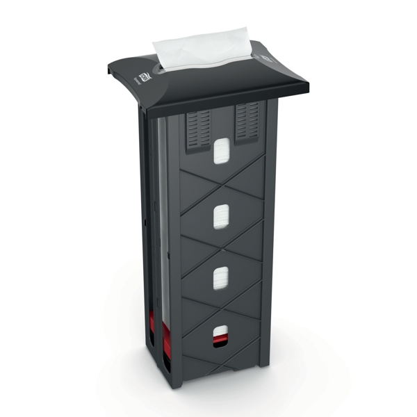 Einbauspender Tork Xpressnap N4 schwarz, Kunststoff 251x178x546mm - Webstar - Hygiene- und Verbrauchsartikel - Medizin- und Pflegeprodukte - Articles d’hygiène et consommables - Produits médicaux et de soins