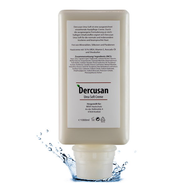 Dercusan Urea Soft, Hautpflegecreme mit 10% Urea 1L Softflasche - Webstar - Hygiene- und Verbrauchsartikel - Medizin- und Pflegeprodukte - Articles d’hygiène et consommables - Produits médicaux et de soins