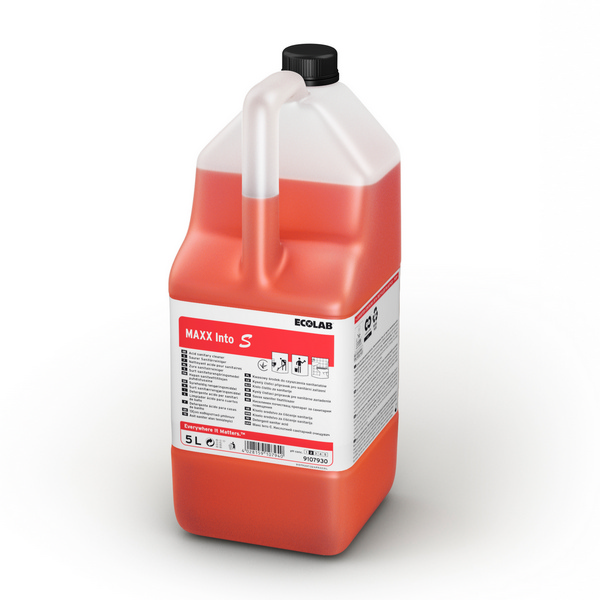 MAXX Into S Sanitärreiniger flüssig, klar / rot, parfümiert, pH 2,1 - 2,4 Hochkonzentrierter Sanitärreiniger auf der Basis einer innovativen und wirksamen Gel-Säure-Tensid-Kombination rot, 5 Liter - Webstar - Hygiene- und Verbrauchsartikel - Medizin- und Pflegeprodukte - Articles d’hygiène et consommables - Produits médicaux et de soins