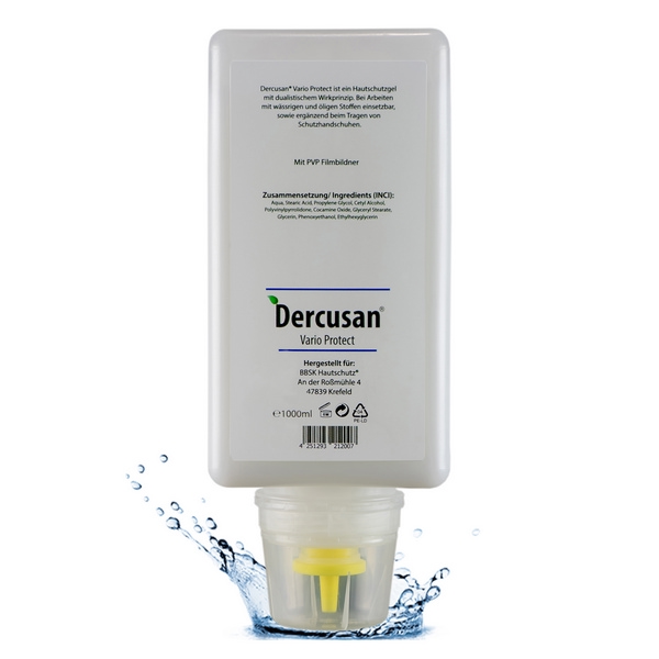 Dercusan Vario Protect, Hautschutz- creme, 1L Softflasche - Webstar - Hygiene- und Verbrauchsartikel - Medizin- und Pflegeprodukte - Articles d’hygiène et consommables - Produits médicaux et de soins