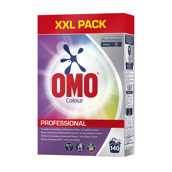 Omo Professional Colour Buntwaschmittel parfümiert, weiss, pulverförmig, pH: 11, 140 Waschgänge Pulver mit verstärkter Flecklösekraft für Buntwäsche 7 kg - Webstar - Hygiene- und Verbrauchsartikel - Medizin- und Pflegeprodukte - Articles d’hygiène et consommables - Produits médicaux et de soins
