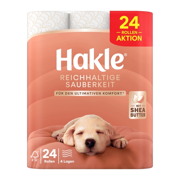 Hakle Reichhaltige Sauberkeit Toilettenpapier Kleinrollen Zellstoff, 4-lagig, Rolle à 140 Blatt - Webstar - Hygiene- und Verbrauchsartikel - Medizin- und Pflegeprodukte - Articles d’hygiène et consommables - Produits médicaux et de soins