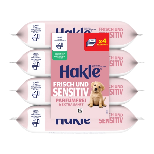 Hakle Sensitive Sauberkeit feuchtes Toilettenpapier ohne Parfüm Quattro 4 x 42 Tücher - Webstar - Hygiene- und Verbrauchsartikel - Medizin- und Pflegeprodukte - Articles d’hygiène et consommables - Produits médicaux et de soins