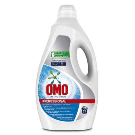 OMO Professional Activ Clean Textilwaschmittel parfümiert, blau, flüssig, pH: 8, mit Bleichmittel 5 Liter, 2x71 Waschgänge - Webstar - Hygiene- und Verbrauchsartikel - Medizin- und Pflegeprodukte - Articles d’hygiène et consommables - Produits médicaux et de soins