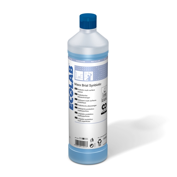 MAXX Brial Synbiotic Multi- Oberflächenreiniger charakterischer Geruch, blau, flüssig, pH: 7 Synbiotischer Multi-Oberflächenreiniger mit einer einzigartigen Rezeptur, die gezielt Allergene und organische Verschmutzungen auf Oberflächen in öffentlichen Bereichen abbaut. 1 Liter, Konzentrat - Webstar - Hygiene- und Verbrauchsartikel - Medizin- und Pflegeprodukte - Articles d’hygiène et consommables - Produits médicaux et de soins