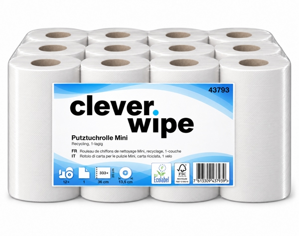 Papierwischtücher Mini Clever Wipe