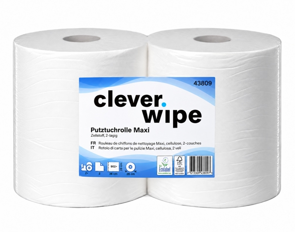 Papierwischtücher Maxi Clever Wipe