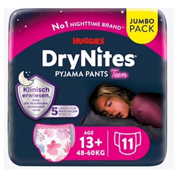 Huggies DryNites Pyjama Windeln für Mädchen +13 Jahre (48-60 kg), Grösse XL 3 x 11 Stück - Webstar - Hygiene- und Verbrauchsartikel - Medizin- und Pflegeprodukte - Articles d’hygiène et consommables - Produits médicaux et de soins