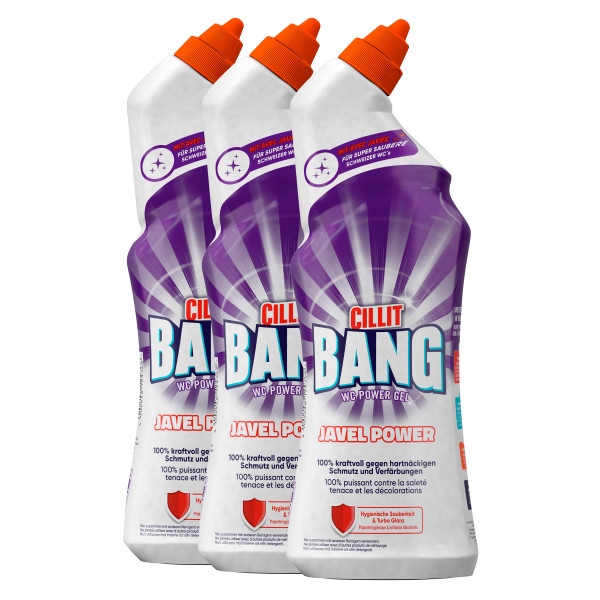 Cilit Bang WC Kraft Gel Javel parfümiert, flüssig 3 × 750 ml - Webstar - Hygiene- und Verbrauchsartikel - Medizin- und Pflegeprodukte - Articles d’hygiène et consommables - Produits médicaux et de soins
