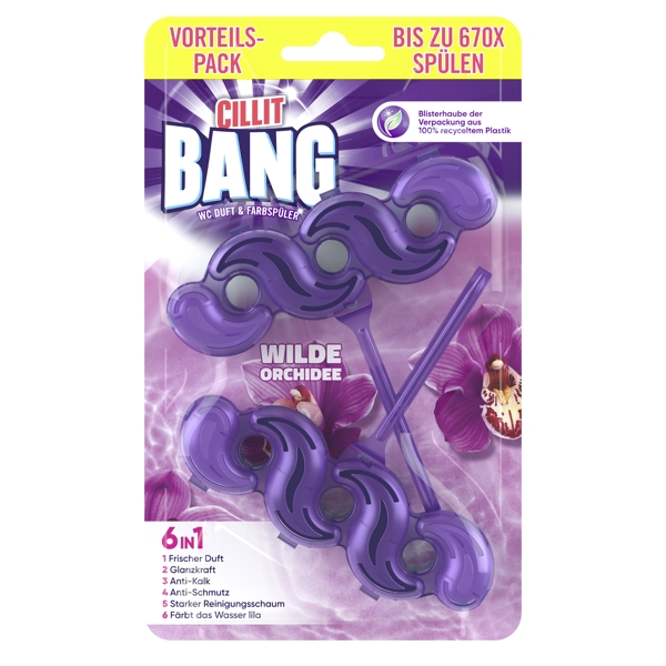Cilit Bang 6 in 1 WC Duft und Farb- spüler Wilde Orchidee