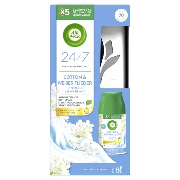 Air Wick Freshmatic Starter- Set Baumwolle und weisser Flieder