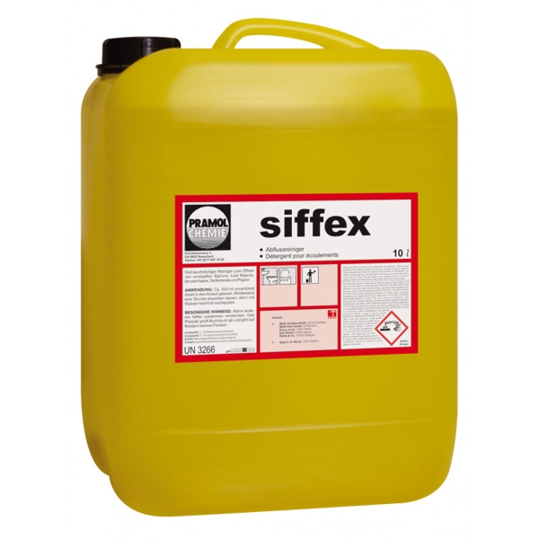 Siffex Ablaufreiniger charakteristischer Geruch, gelb, flüssig, pH: 12,5 10 Liter, gebrauchsfertig - Webstar - Hygiene- und Verbrauchsartikel - Medizin- und Pflegeprodukte - Articles d’hygiène et consommables - Produits médicaux et de soins