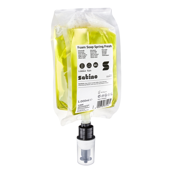 Schaumseife 1lt Spring Fresh Satino Gelb pafümiert SF1 System - Webstar - Hygiene- und Verbrauchsartikel - Medizin- und Pflegeprodukte - Articles d’hygiène et consommables - Produits médicaux et de soins