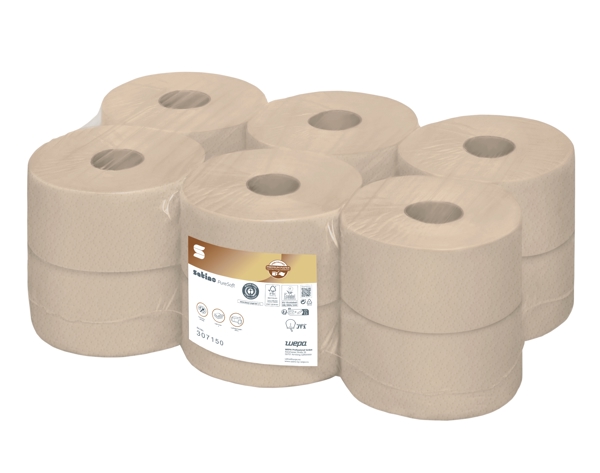 WC-Papier 2-lagig Satino PureSoft,180m beige, Recycling 720 cps, 10,8x25cm CF2 System - Webstar - Hygiene- und Verbrauchsartikel - Medizin- und Pflegeprodukte - Articles d’hygiène et consommables - Produits médicaux et de soins