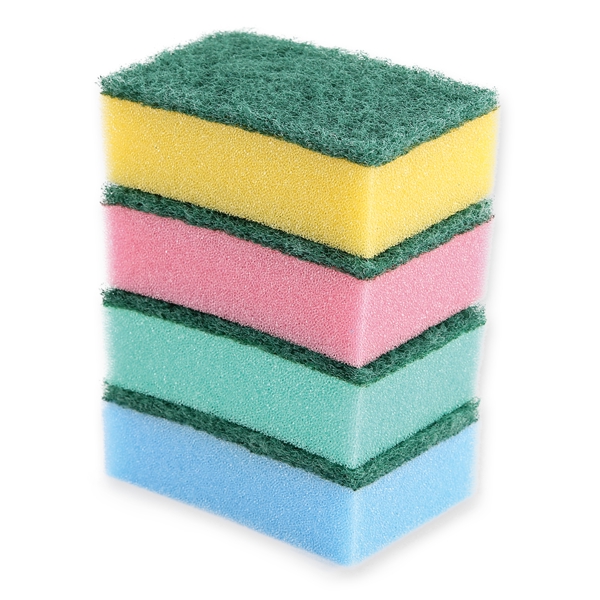 Topfreiniger klein Schaumstoff Schwamm gelb,grün,blau,rosa 9x6x3 cm 10er Set 10er Set assortiert - Webstar - Hygiene- und Verbrauchsartikel - Medizin- und Pflegeprodukte - Articles d’hygiène et consommables - Produits médicaux et de soins